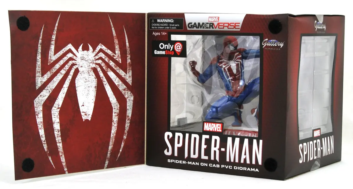 Diamond Select Toys - Marvel Gallery Diorama - Gamerverse - Spider-Man (On Cab) Pvc Statue (84333) Last One! 1