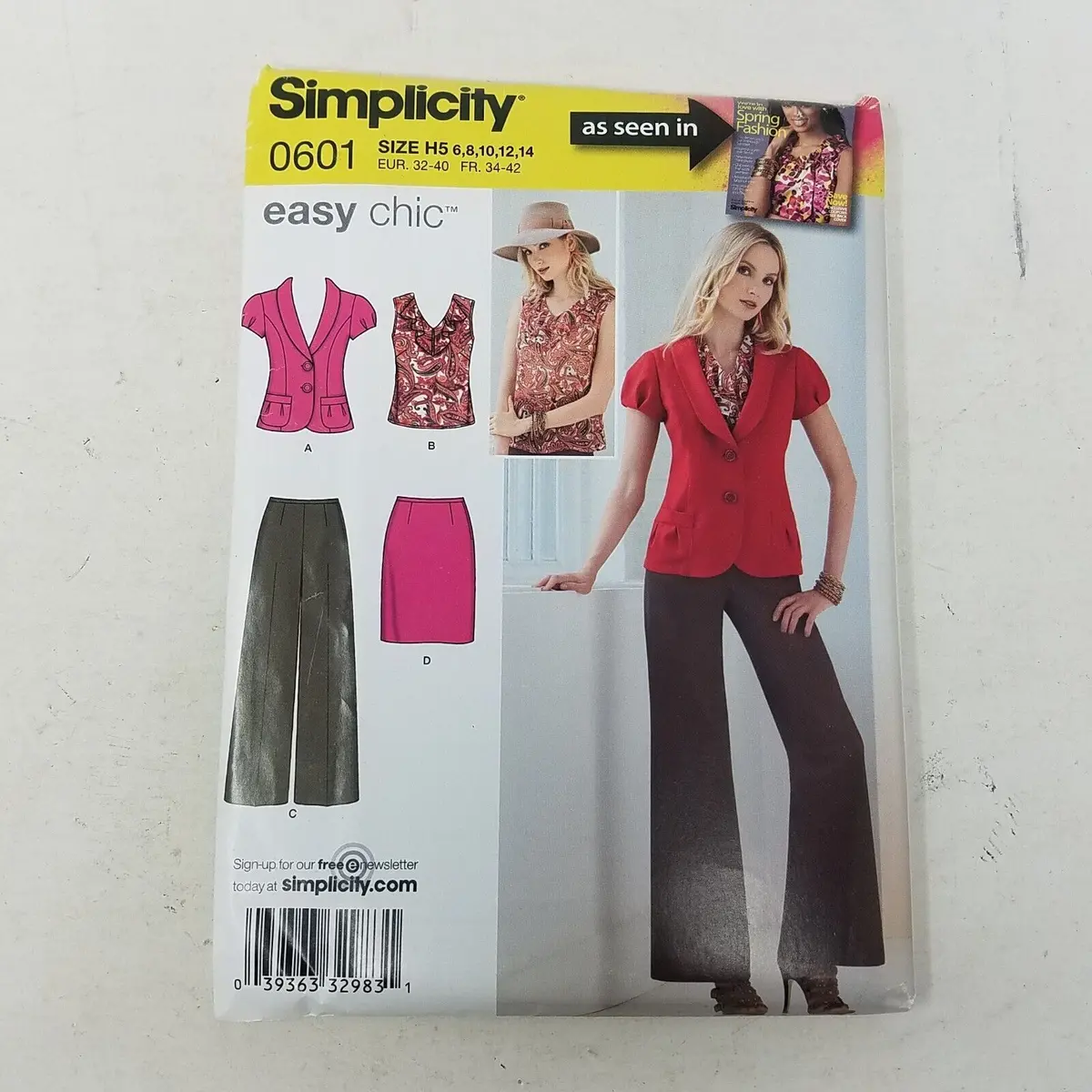 Simplicity Easy Chic Sewing Pattern 0601 Pants Skirt Uncut Womens 6 8 10 12 14 1