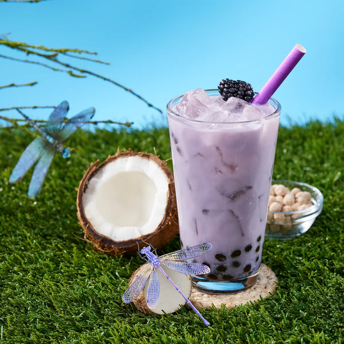 Dragonfly Taro Boba Tea 1