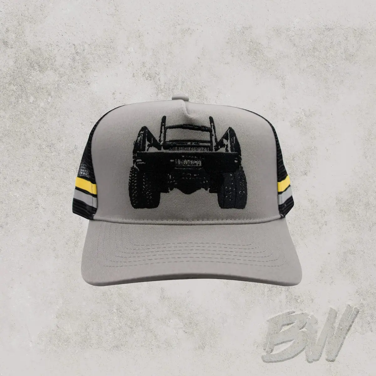 Du4l1 Back Trucker Mesh Cap - Grey 1