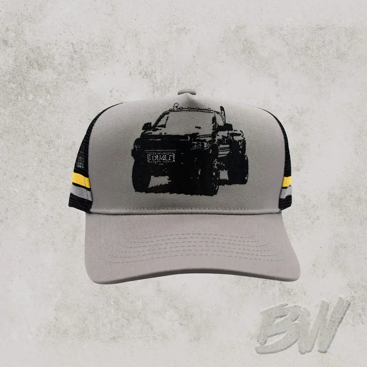 Du4l1 Front Trucker Mesh Cap - Grey 1