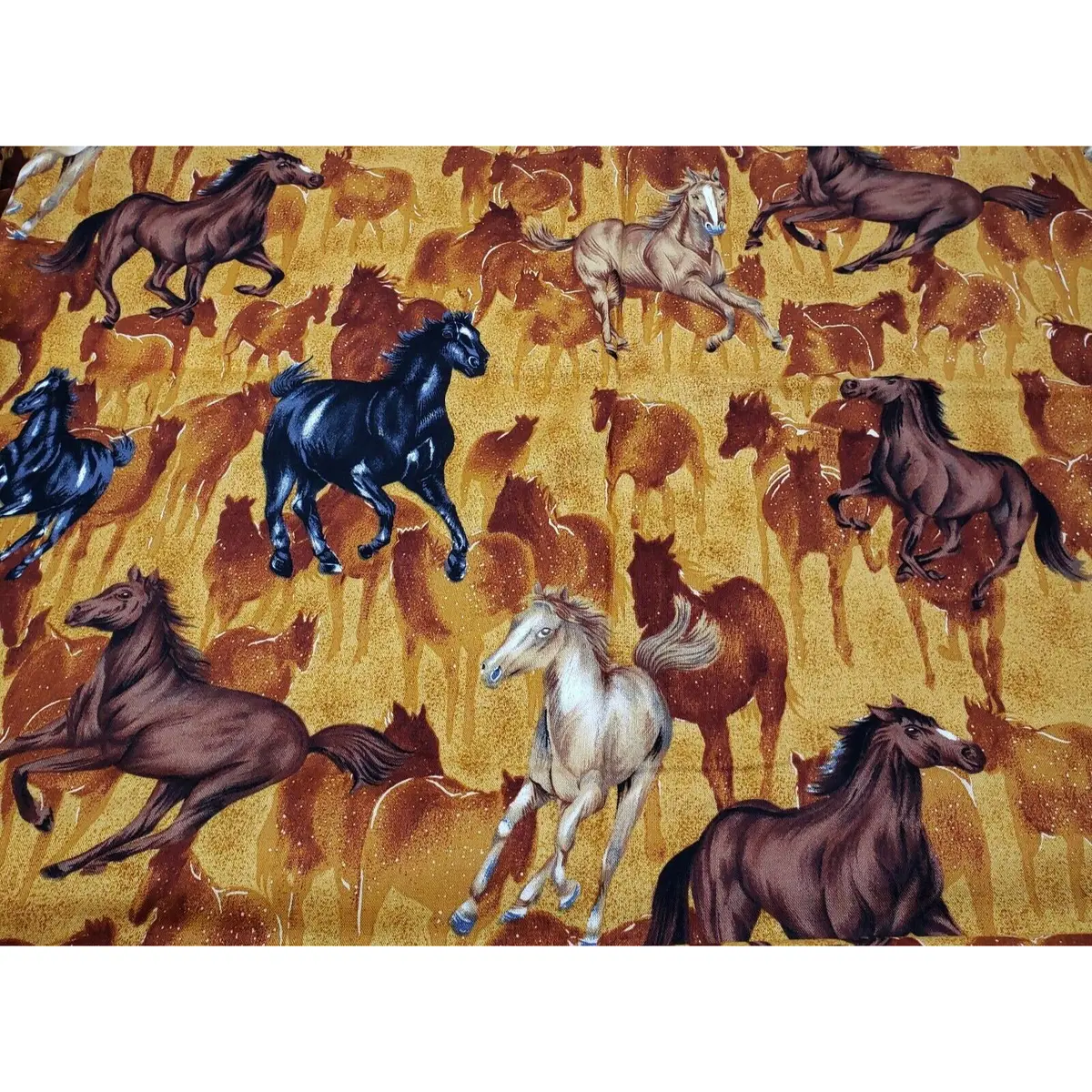 Wild Horses Timeless Treasures West C1998 2000 Vintage Fabric Material 6+ Yds 1