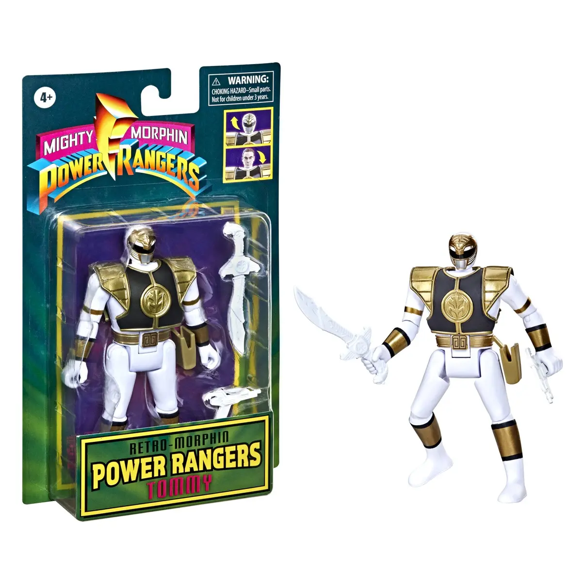Mighty Morphin Power Rangers - Retro-Morphin Power Rangers - White Ranger Tommy Action Figure (F0547) Low Stock 1