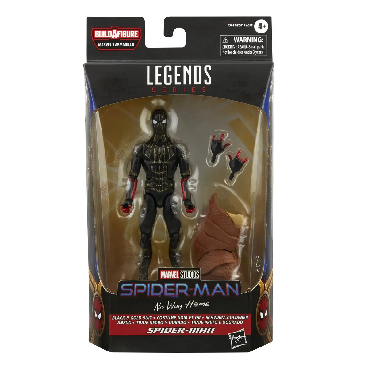 Marvel Legends - Spider-Man (Armadillo Baf) - Black & Gold Suit Spider-Man Action Figure (F3019) 1
