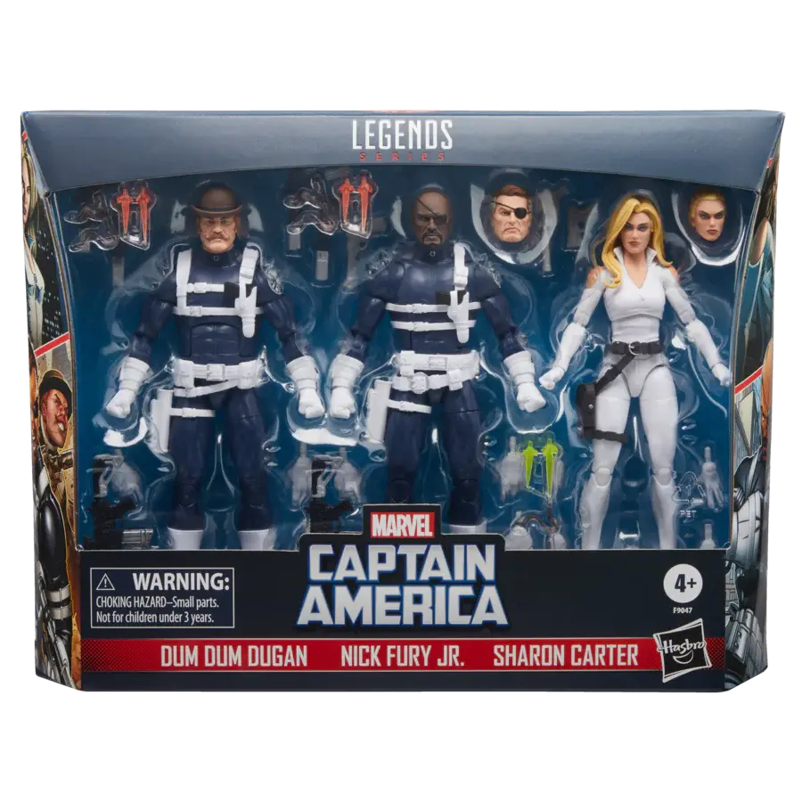 Marvel Legends - Captain America - Dum Dum Dugan, Nick Fury Jr & Sharon Carter (Figure 3-Pack) F9047 Last One! 1