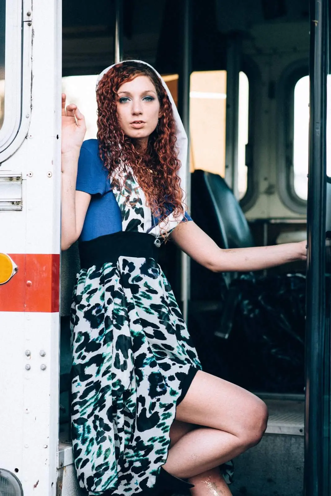Hooded Dress | Blue Leopard | By Katdog Couture 1