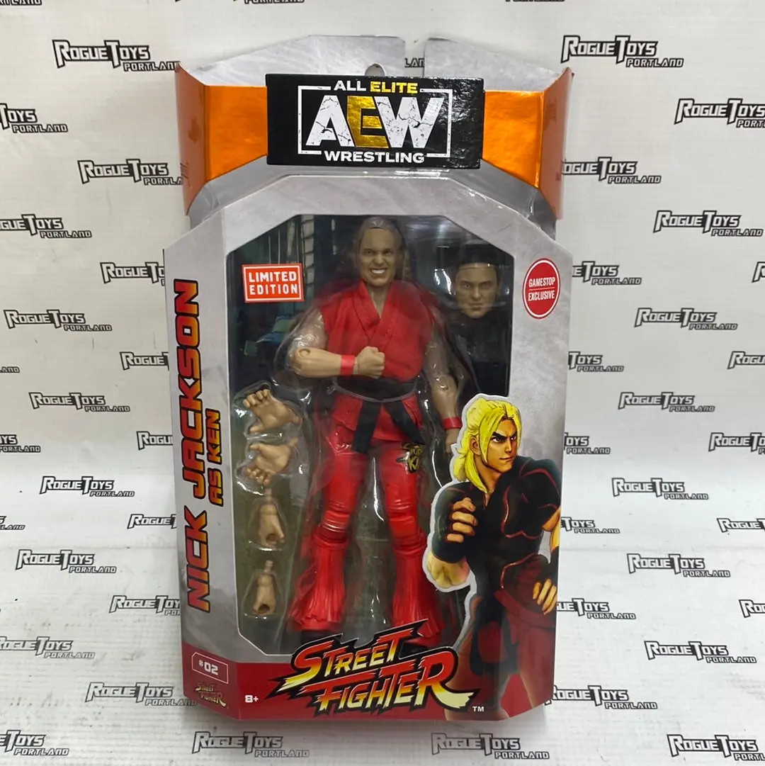 Aew Unrivaled Collection Street Fighter Nick Jackson As Ken (Gamestop Exclusive) 1