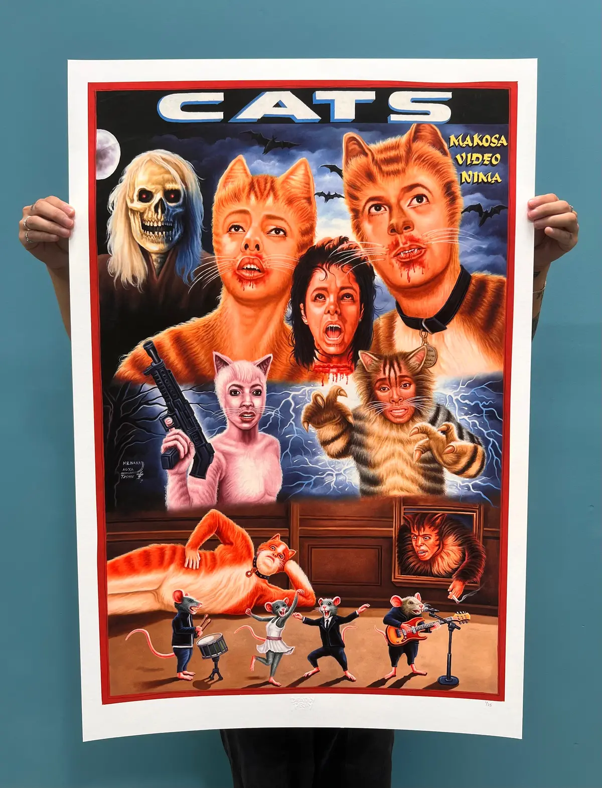 Cats - Limited Edition Archival Giclée Print From Static Medium By Mr. Nana Agyq 1
