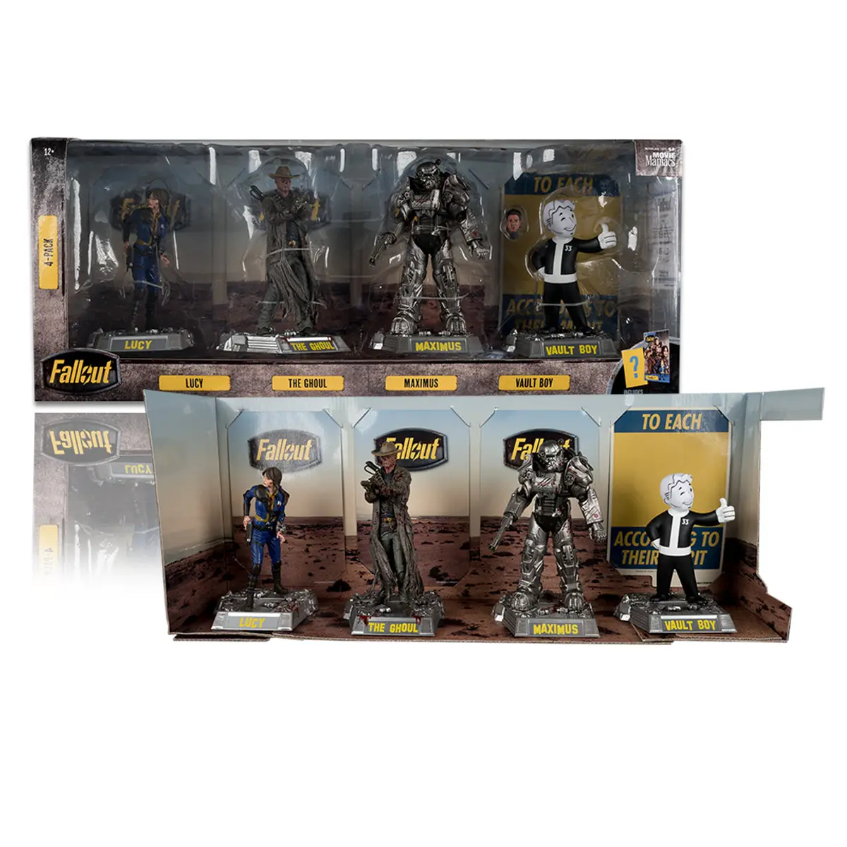 Movie Maniacs: Fallout (2024) Lucy, Maximus, The Ghoul & Vault Boy Limited Edition 4-Pack (14097) Low Stock 1