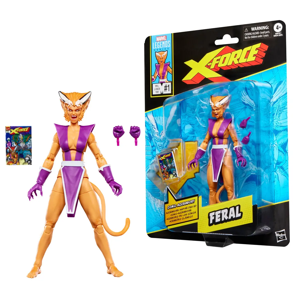 Marvel Legends - Retro Series - Comics - X-Force, Issue #1 (1991) - Feral Action Figure (G0818) Low Stock 1