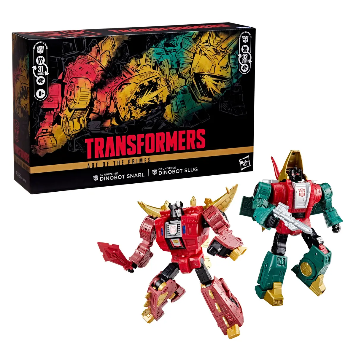 Transformers Age Of The Primes G2 Universe Dinobot Slug And Dinobot Snarl Action Figures (G1375) 1