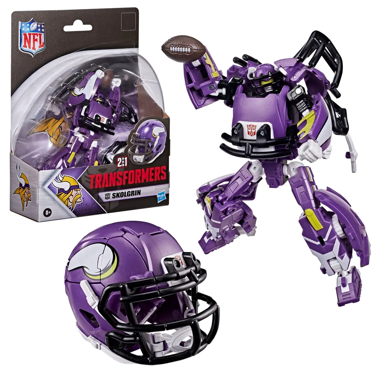 [Pre-Order] Transformers: Collaborative - Nfl Minnesota Vikings Skolgrin Action Figure / Helmet (G2337) 1