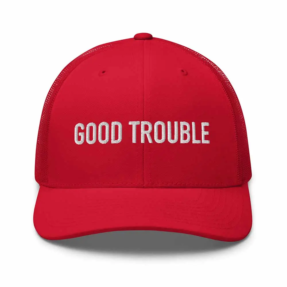 Good Trouble Trucker Mesh Snapback Hat 1