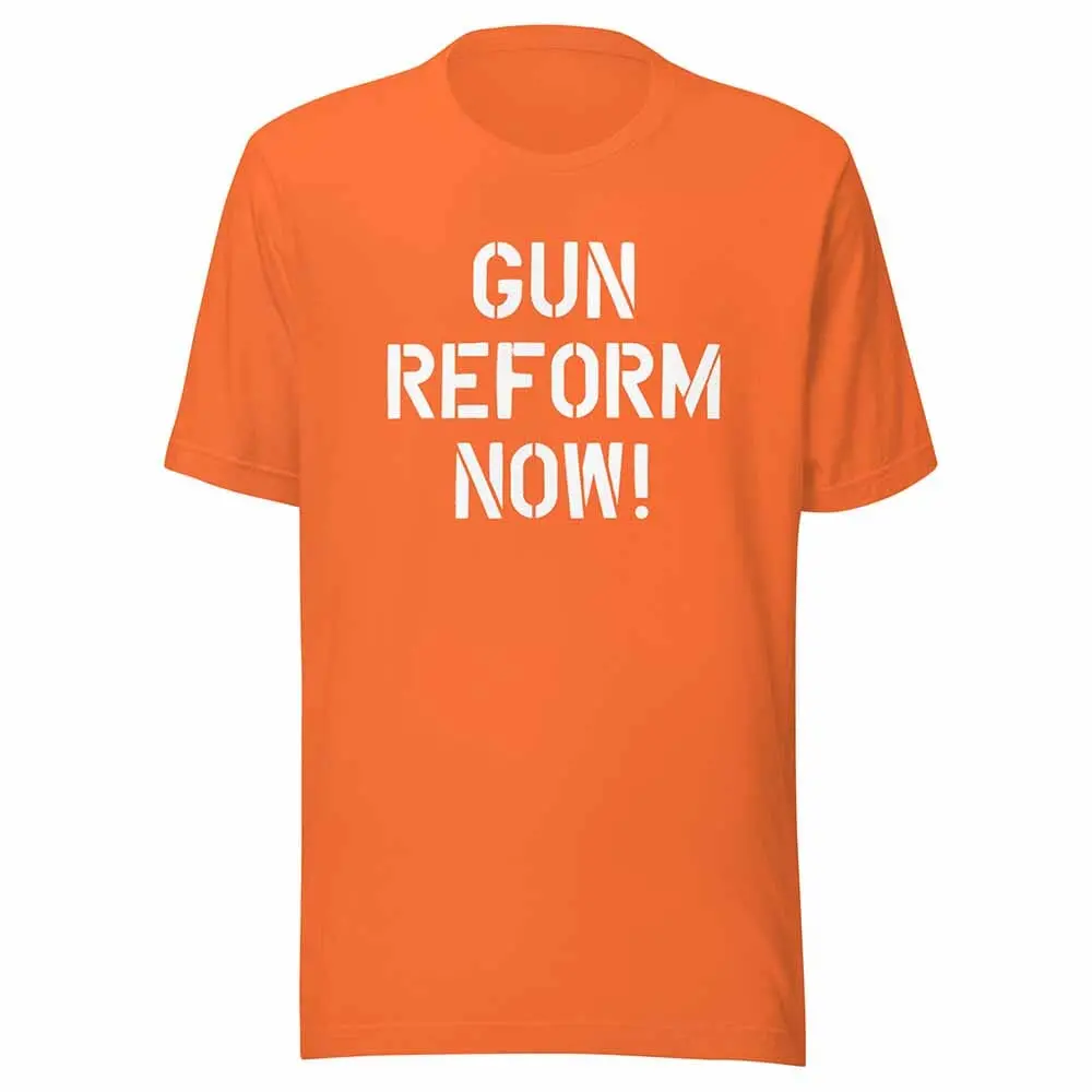 Gun Reform Now T-Shirt - Orange - Gays Against Guns 1