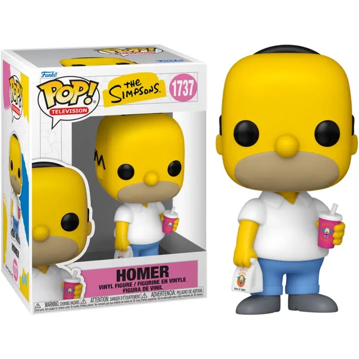 Funko Pop! Television - #1737 - The Simpsons - Homer (With Krusty Burger Takeout) Vinyl Figure 86406 1