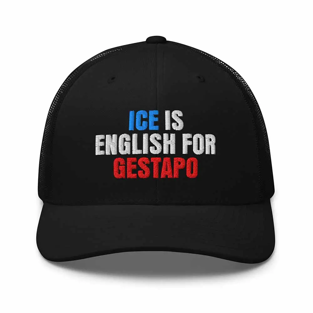 Ice Is English For Gestapo Trucker Mesh Snapback #2 - Indivisible 1