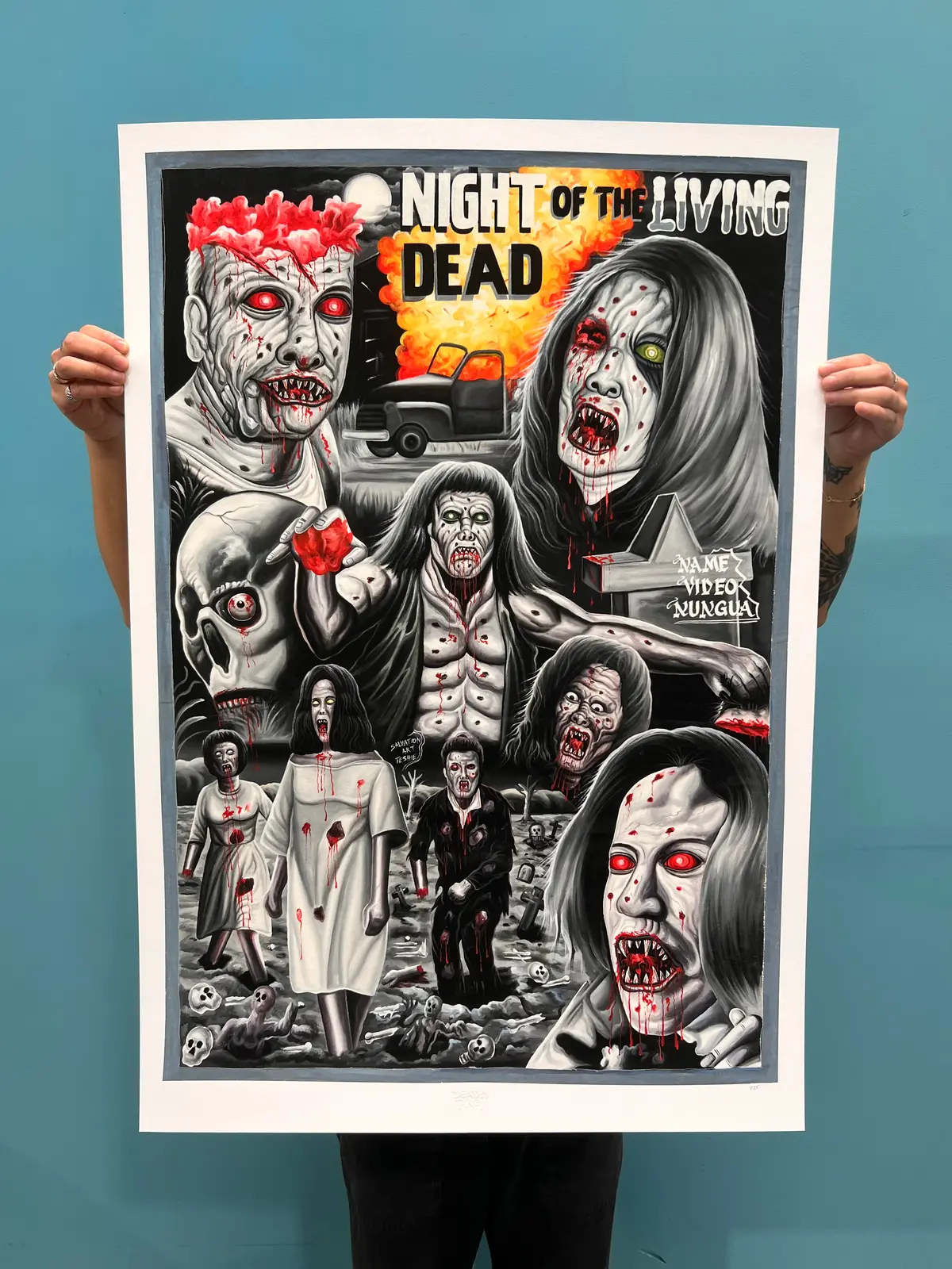 Night Of The Living Dead - Limited Edition Archival Giclée Print From Static Medium By Salvation 1