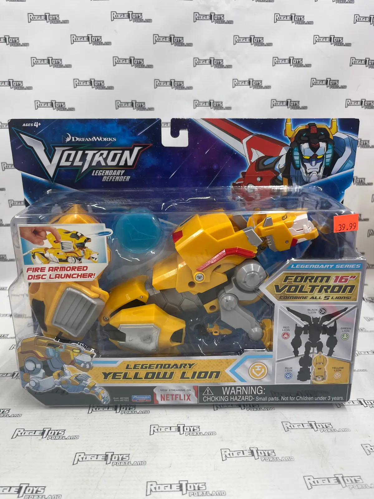 Playmates Voltron Legendary Defender Yellow Lion On Card 1