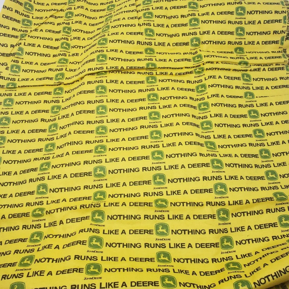 Vintage John Deere Nothing Runs Like A Deer Fabric 2+ Yards Material Tractors 1