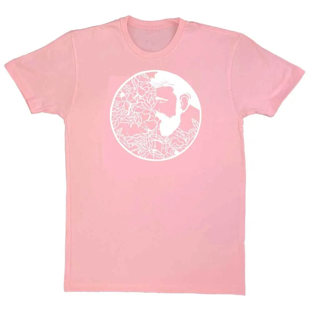 Kinky Needles Bearded Floral Nectar Pink T-Shirt 1