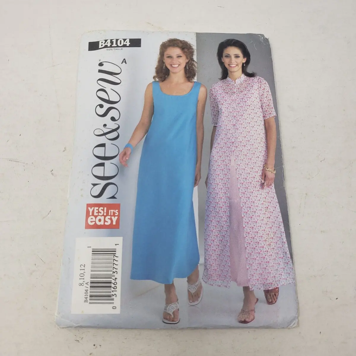 Butterick See & Sew Yes Its Easy Sewing Pattern B4104 Women Sz 8-10-12 Dresses 1