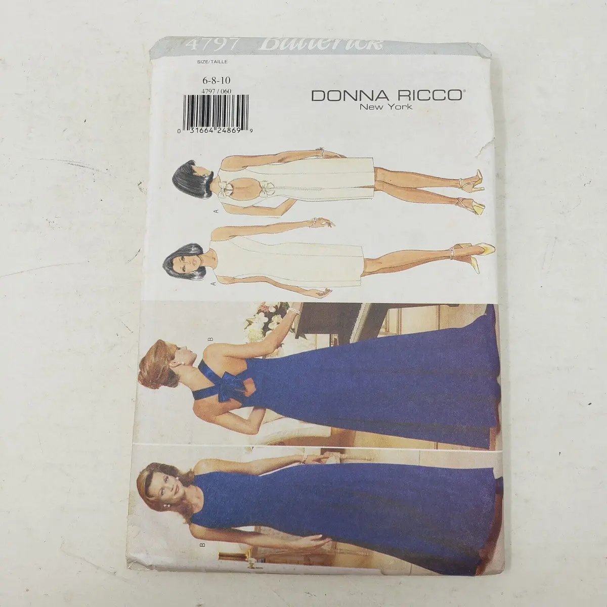 Butterick 4797 Sizes 6-8-10 Donna Ricco Ny Flared Maxi Dress Sewing Pattern 1