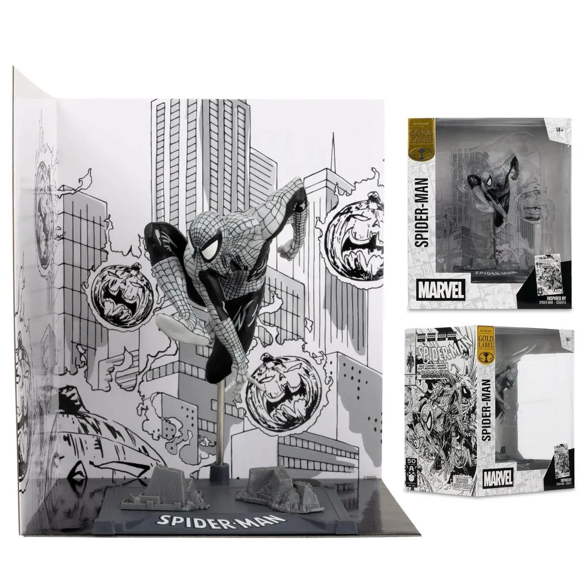 Mcfarlane - Marvel Collection - Spider-Man (Spider-Man #6) 1:10Th Scale Figure With Scene (14829) Last One! 1