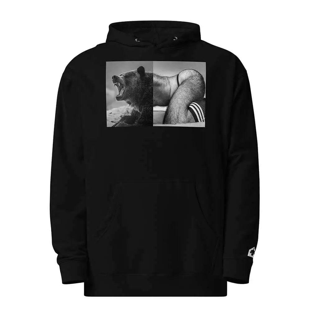 Naro Pinosa Growling Bear Pullover Hooded Sweatshirt 1