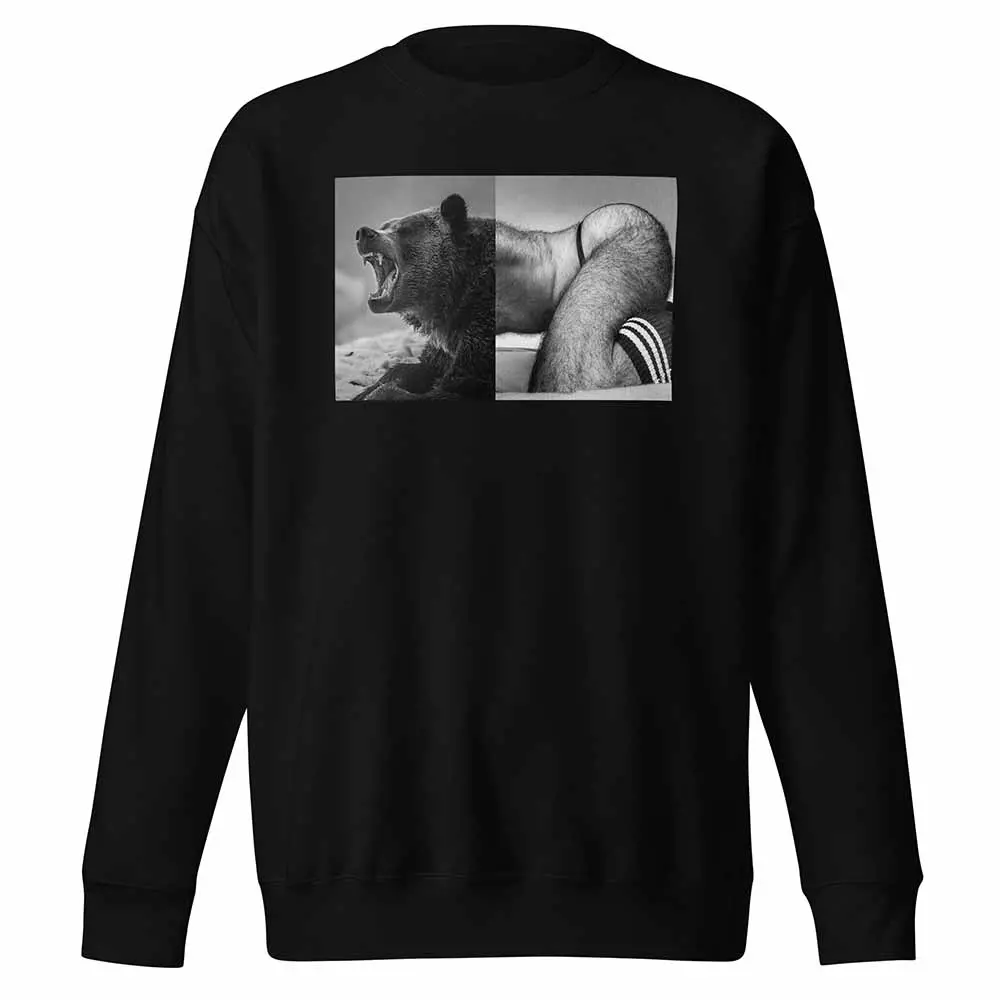 Naro Pinosa Growling Bear Crew Sweatshirt 1