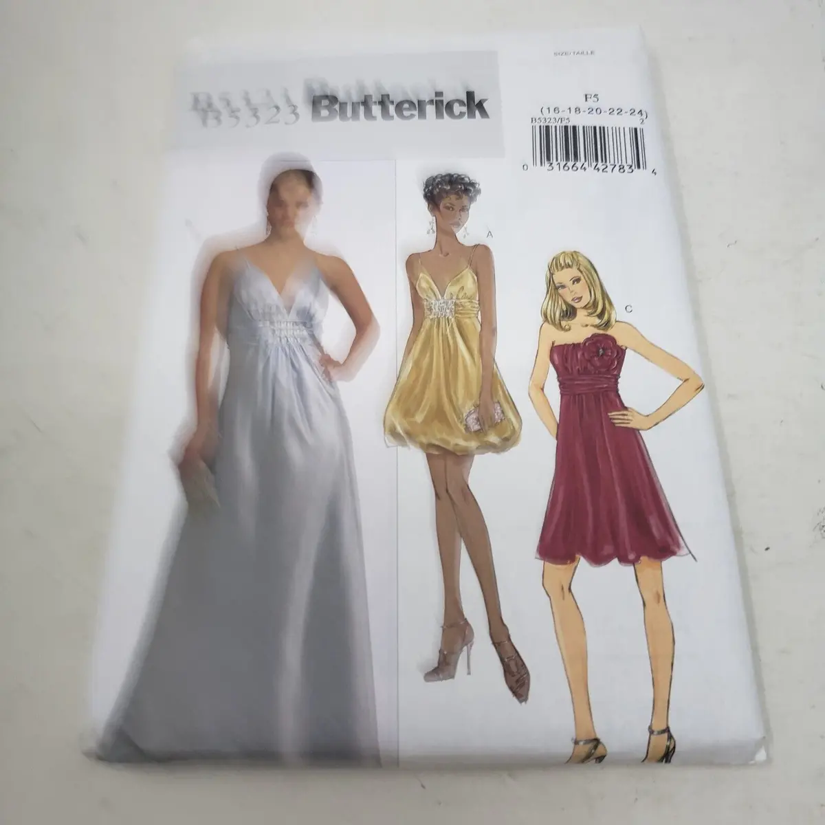 Butterick Sewing Pattern B5323 Wmns 16-18-20-22-24 Formal Maxi Mini Bubble Dress 1