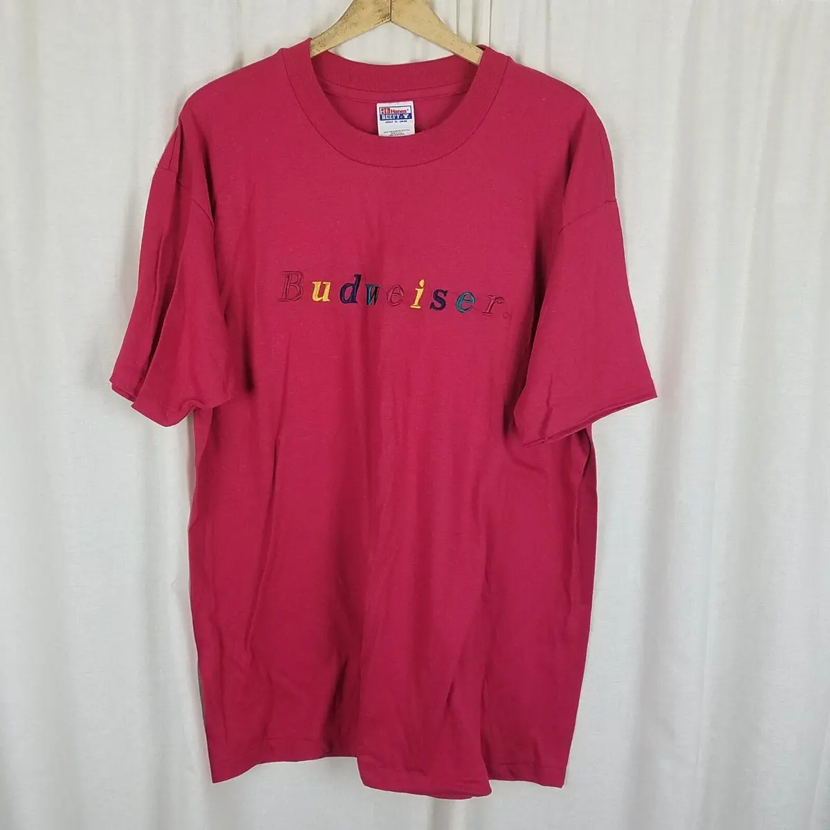 Vintage Budweiser King Of Beers Embroidered Rainbow Pride Tshirt Mens Xl 90S Usa 1