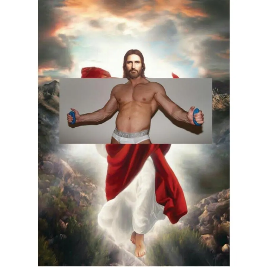 Naro Pinosa Jesus Tighty Whities Postcard 1