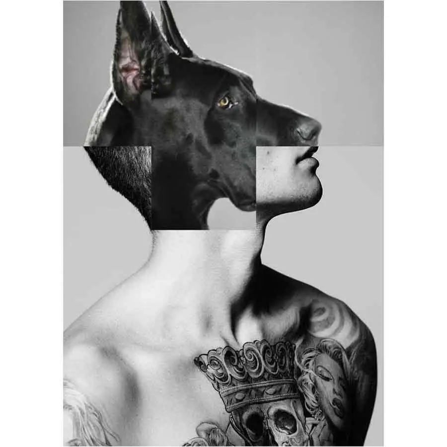 Naro Pinosa Doberman Tattoo Postcard 1