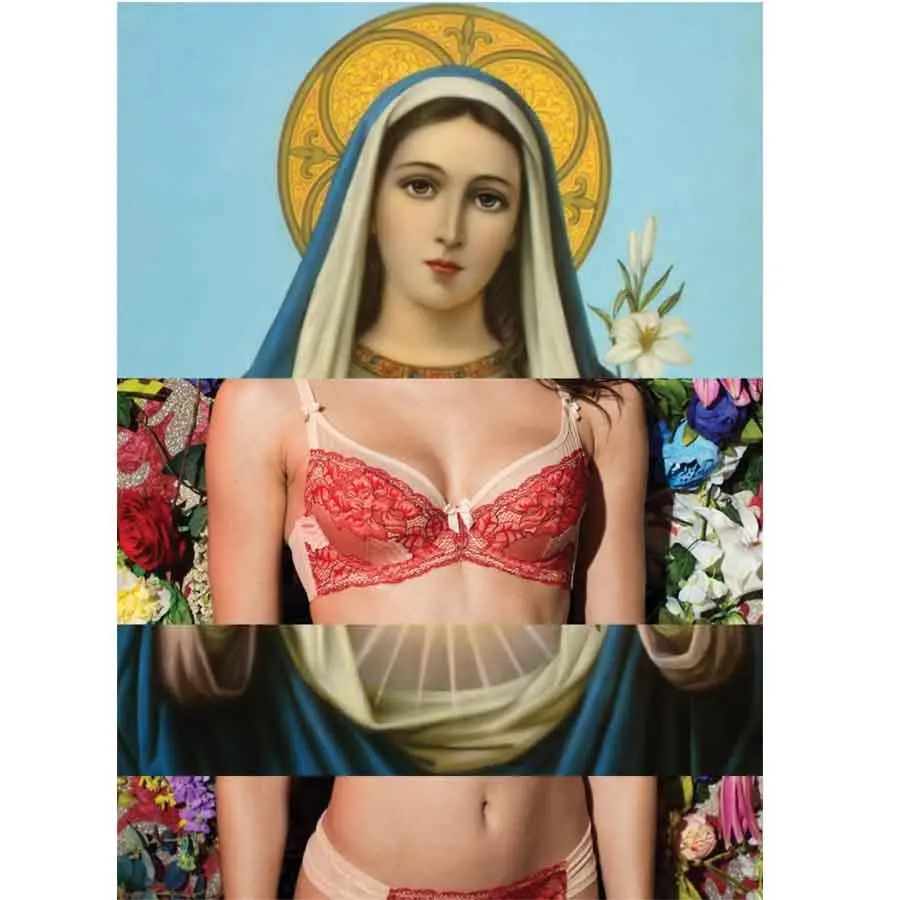 Naro Pinosa Virgin Mary In Lingerie Postcard 1