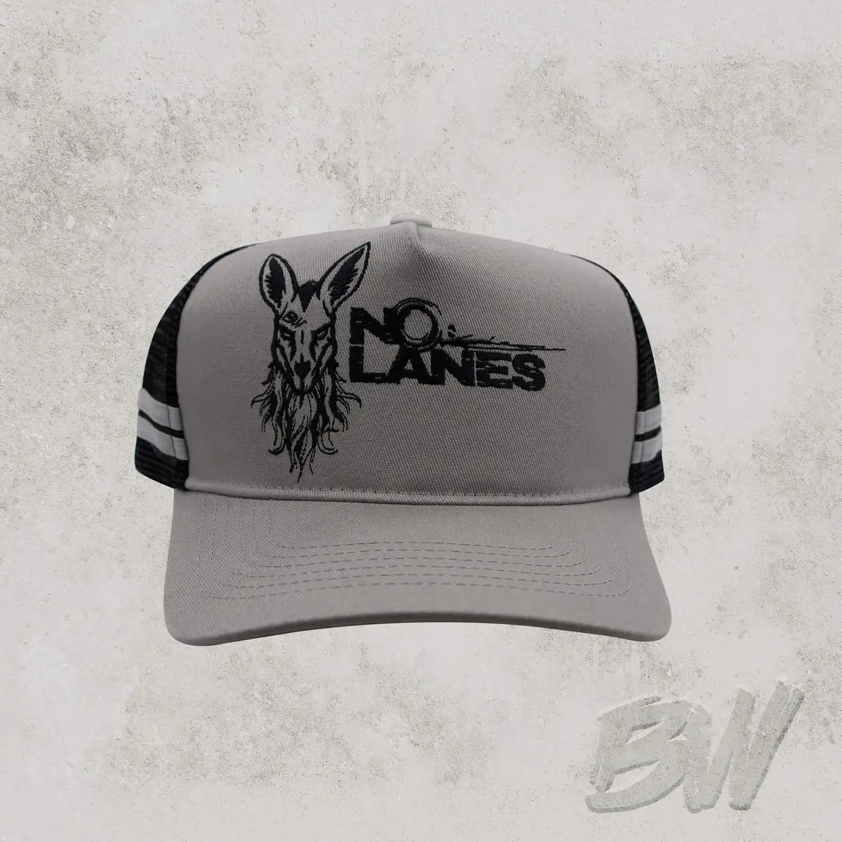 No Lanes Angry Kangaroo Trucker Mesh Cap 1