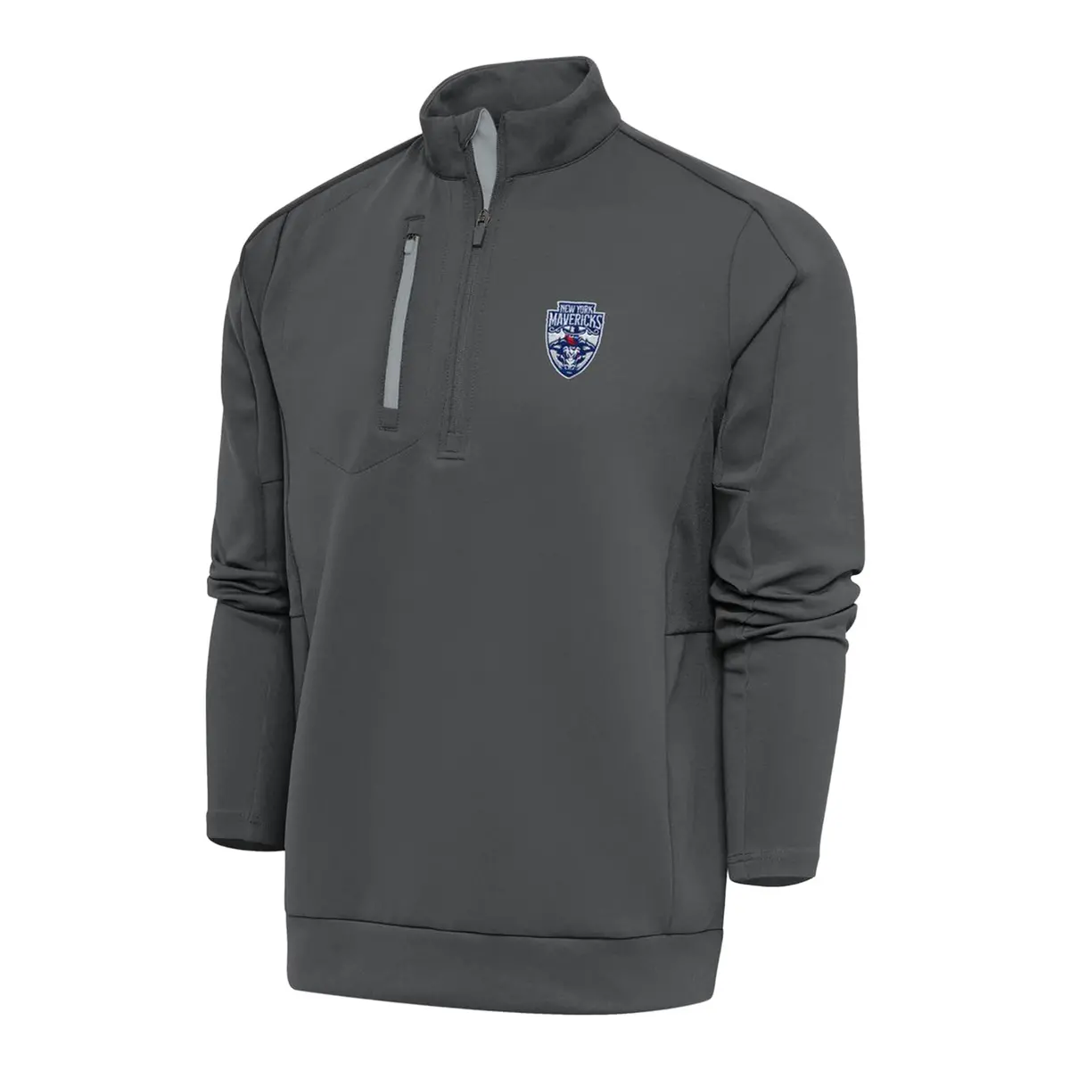 Pbr X Antigua New York Mavericks Generation 1/4 Zip Pullover - Silver 1
