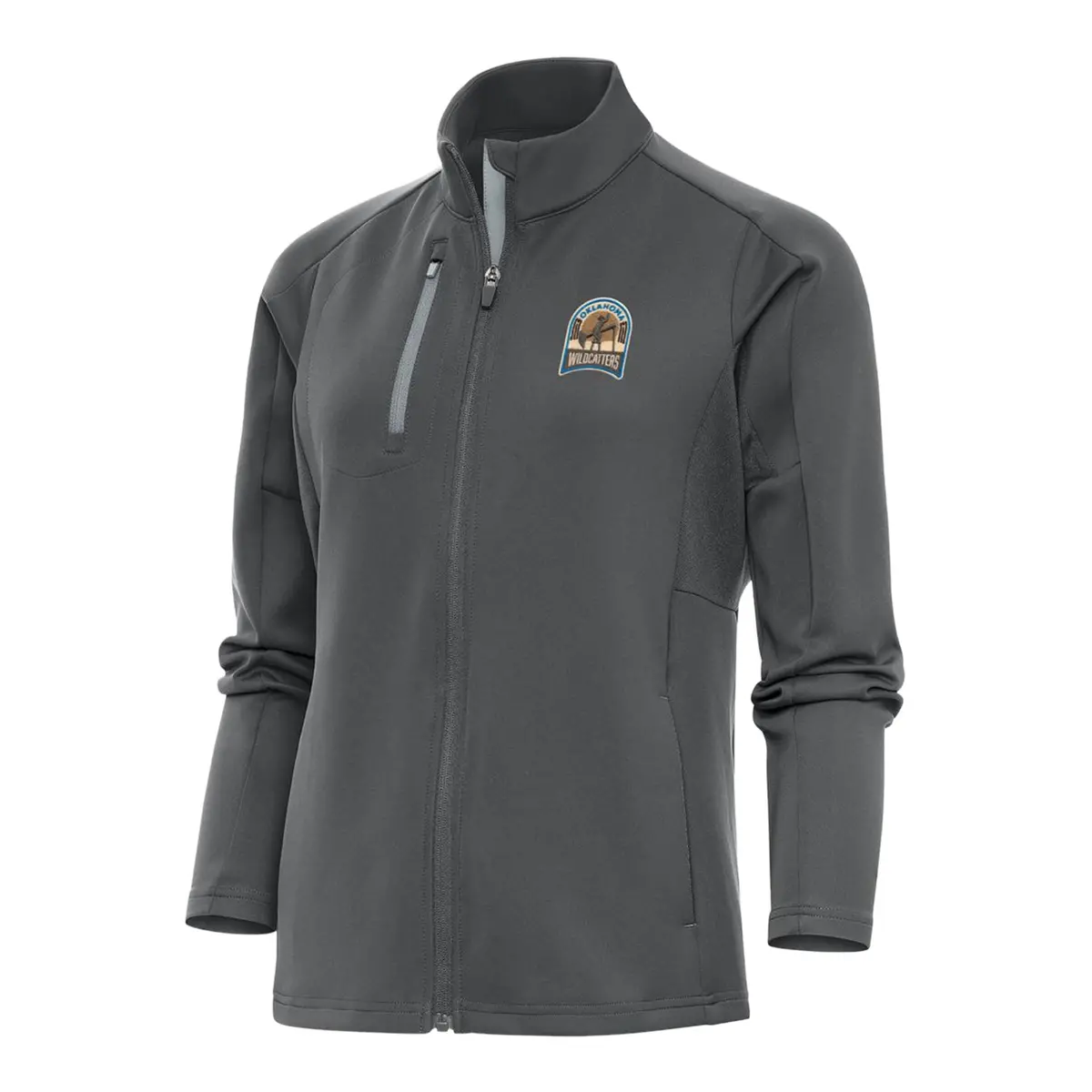 Pbr X Antigua Ladies Oklahoma Wildcatters Generation Full Zip Jacket - Silver 1