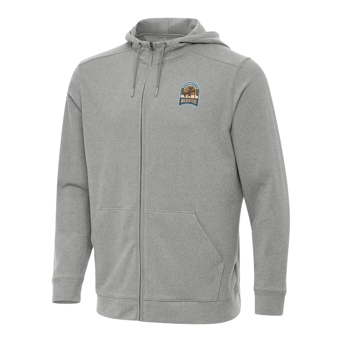 Pbr X Antigua Oklahoma Wildcatters Effortless Full Zip Hoodie - Silver 1