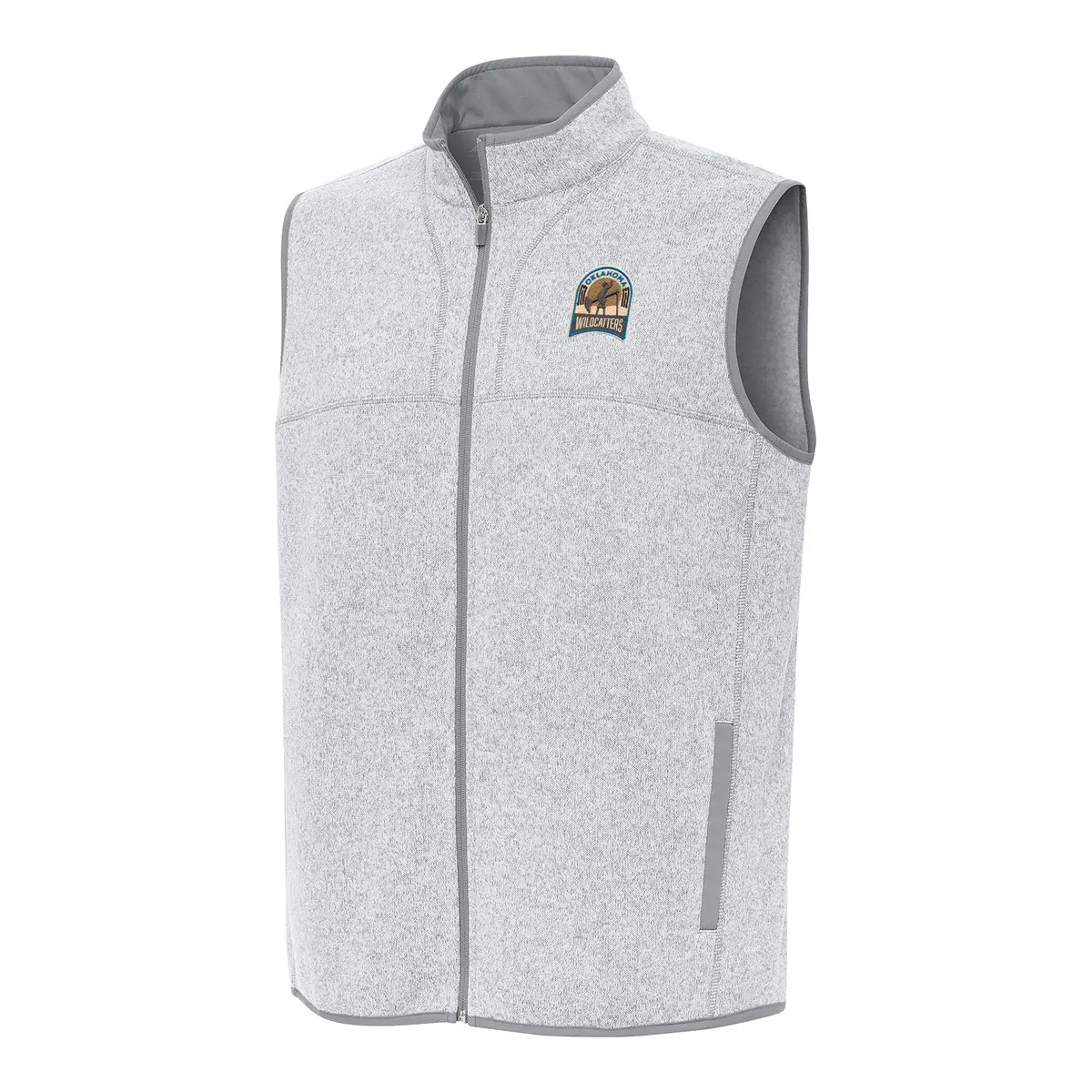 Pbr X Antigua Oklahoma Wildcatters Fortune Vest - Light Grey Heather 1