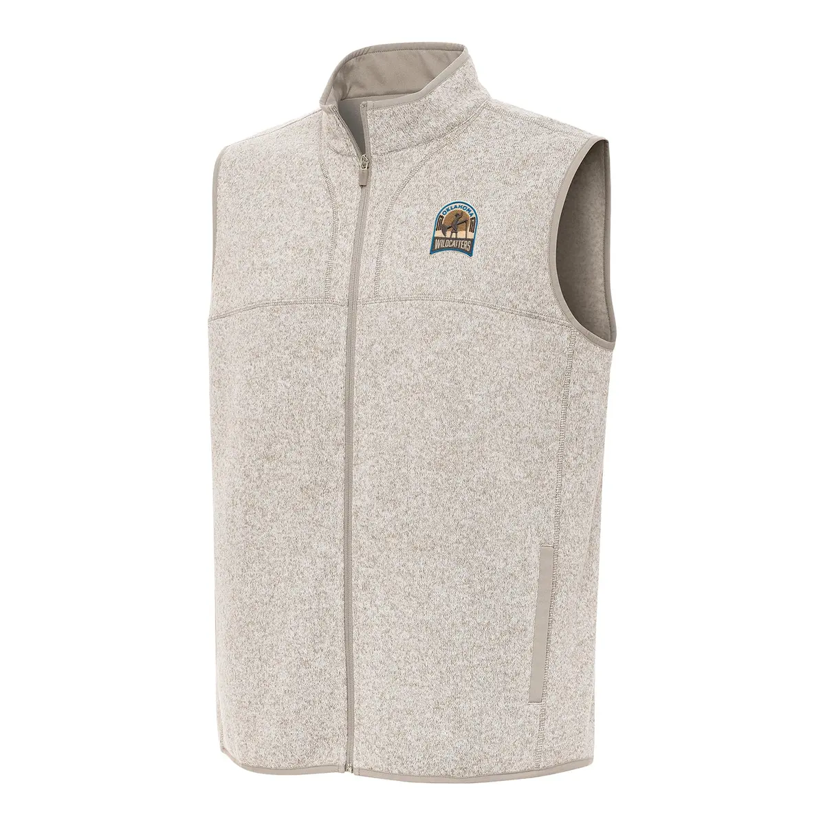 Pbr X Antigua Oklahoma Wildcatters Fortune Vest - Oatmeal Heather 1