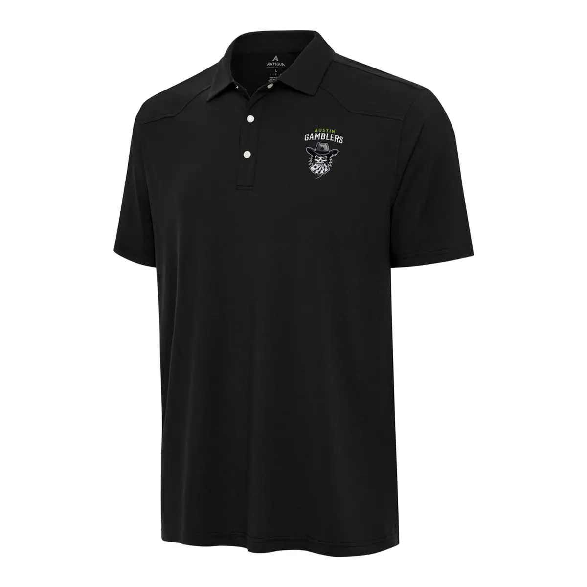 Pbr X Antigua Austin Gamblers Western Polo - Black 1