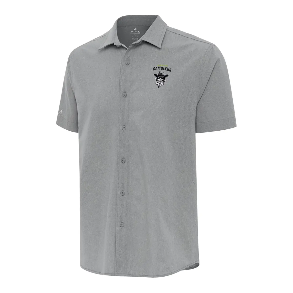 Pbr X Antigua Austin Gamblers Activate Woven Shirt - Silver 1