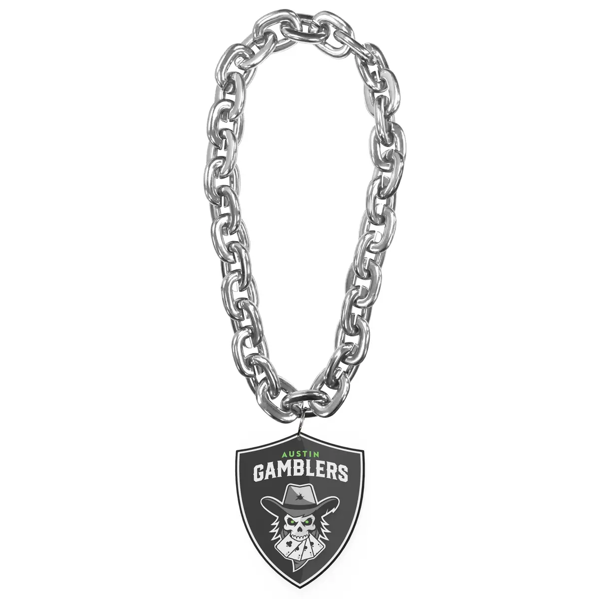 Austin Gamblers 3D Foam Fan Chain - Silver 1