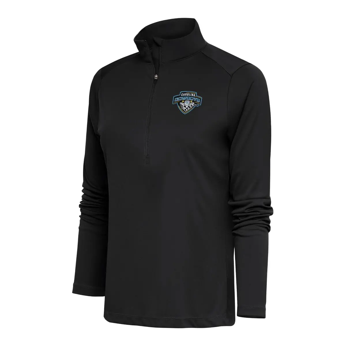 Pbr X Antigua Ladies Carolina Cowboys Tribute 1/4 Zip Pullover - Black 1