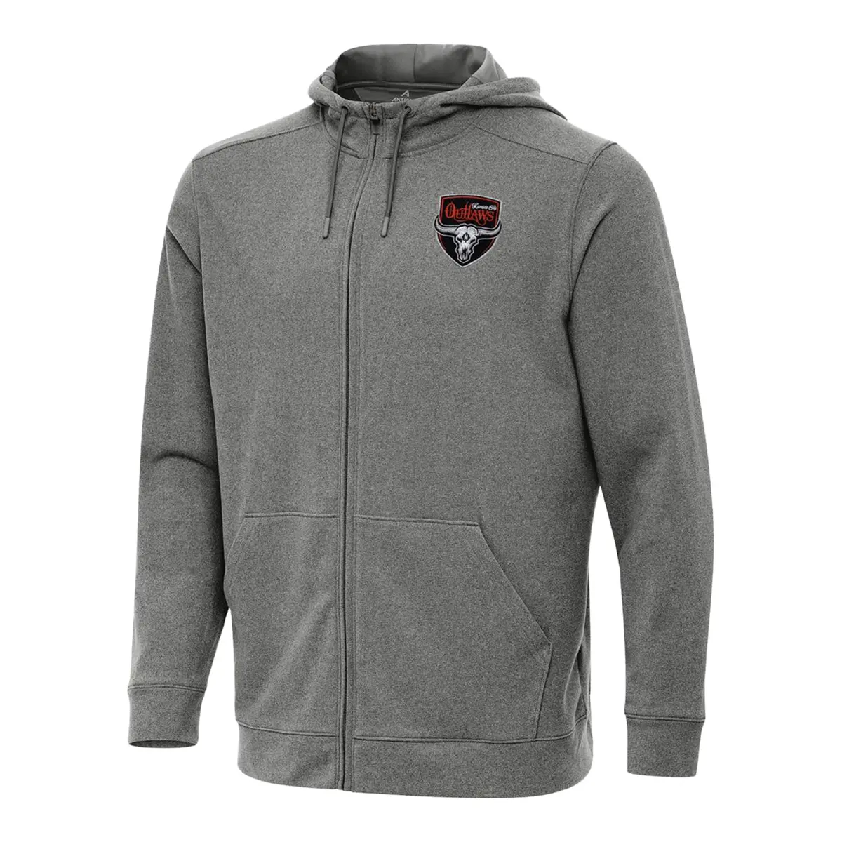 Pbr X Antigua Kansas City Outlaws Effortless Full Zip Hoodie - Silver 1