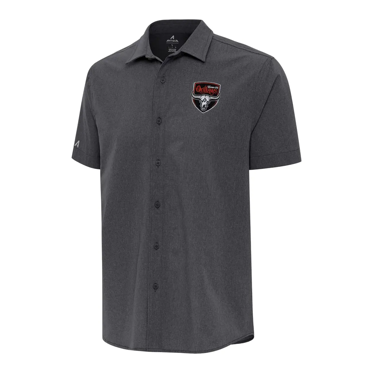 Pbr X Antigua Kansas City Outlaws Activate Woven Shirt - Grey 1