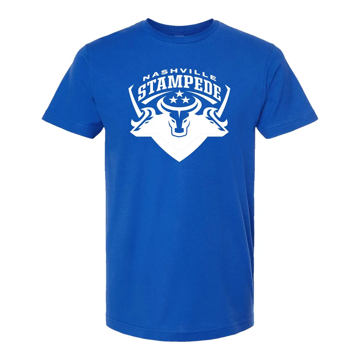 Nashville Stampede Logo T-Shirt - Royal With White Logo 1