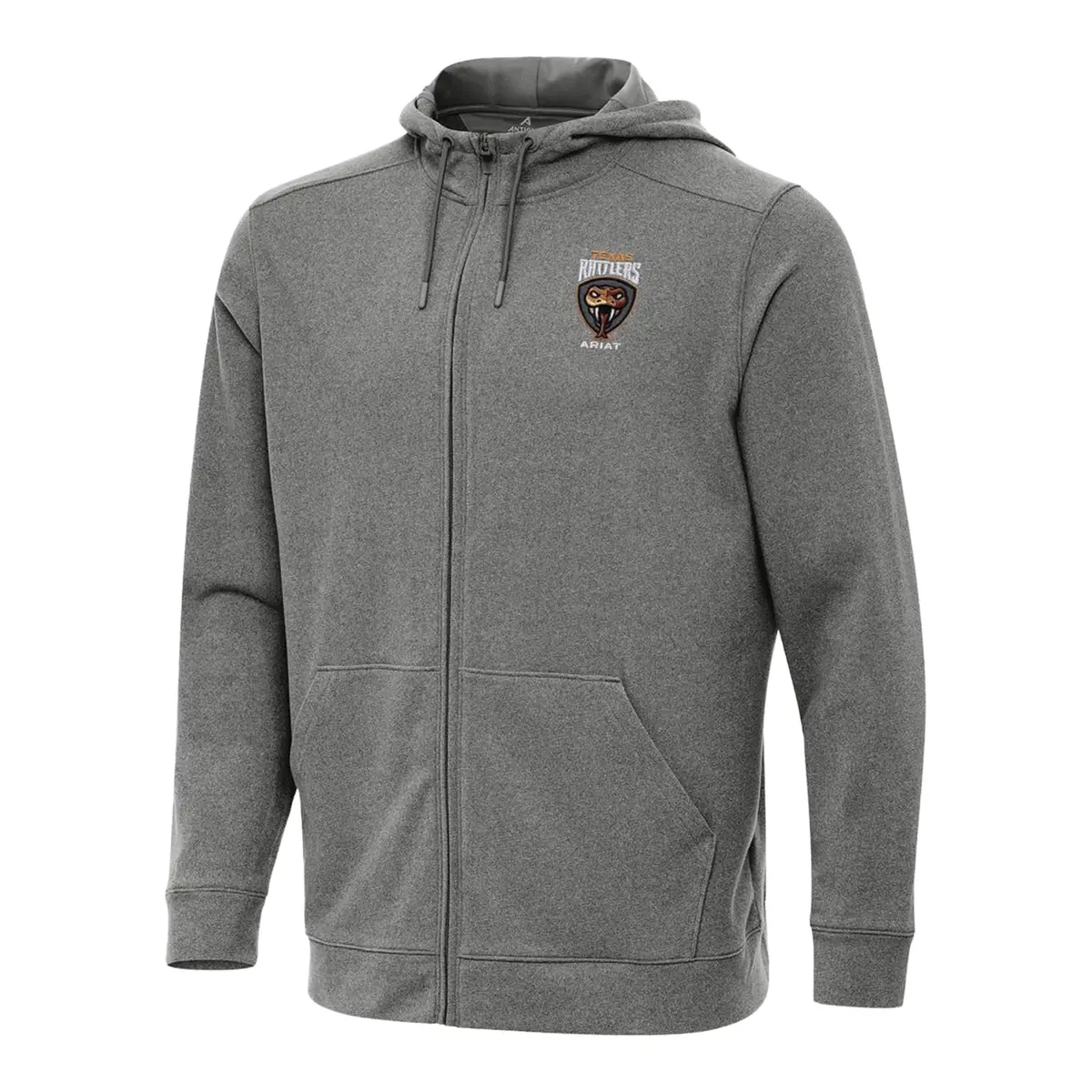 Pbr X Antigua Texas Rattlers Effortless Full Zip Hoodie - Silver 1