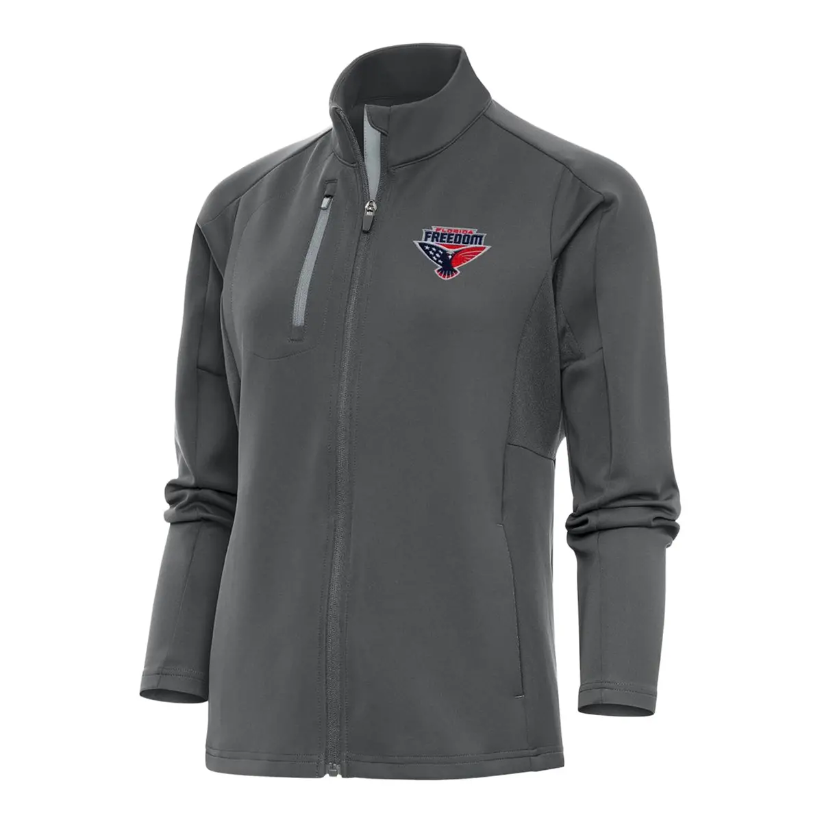 Pbr X Antigua Ladies Florida Freedom Generation Full Zip Jacket - Silver 1