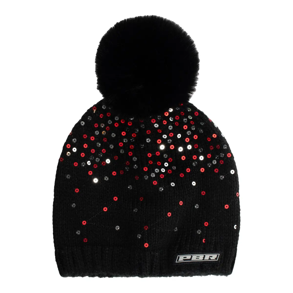 Pbr Scatter Sequin Pom Beanie - Black 1